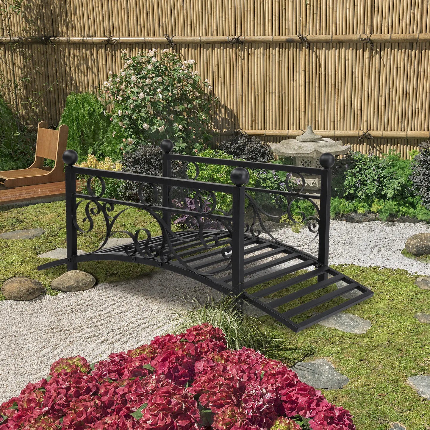 Outdoor Metal Garden Bridge