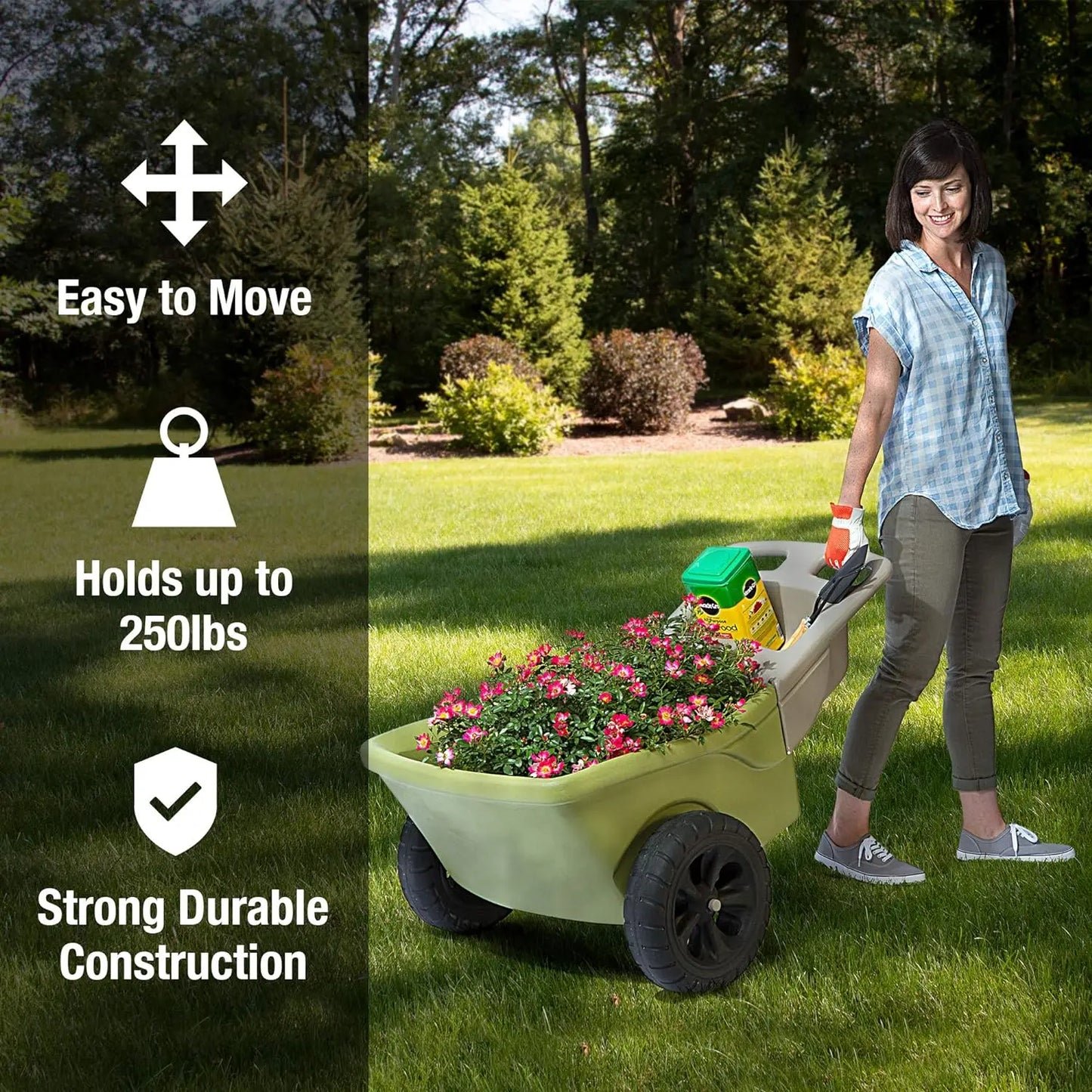 Easy Haul Wheelbarrow with Garden Tool