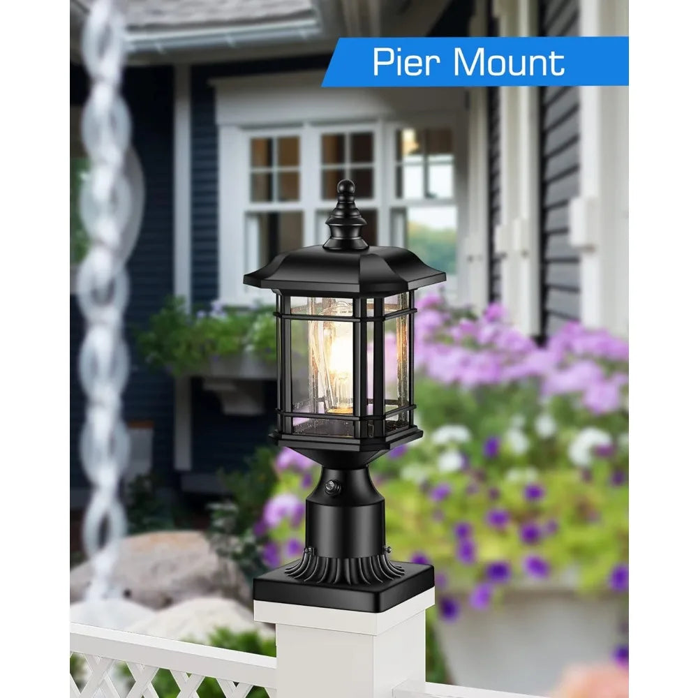 2 Pack Garden Post Lights, with Pier Mount