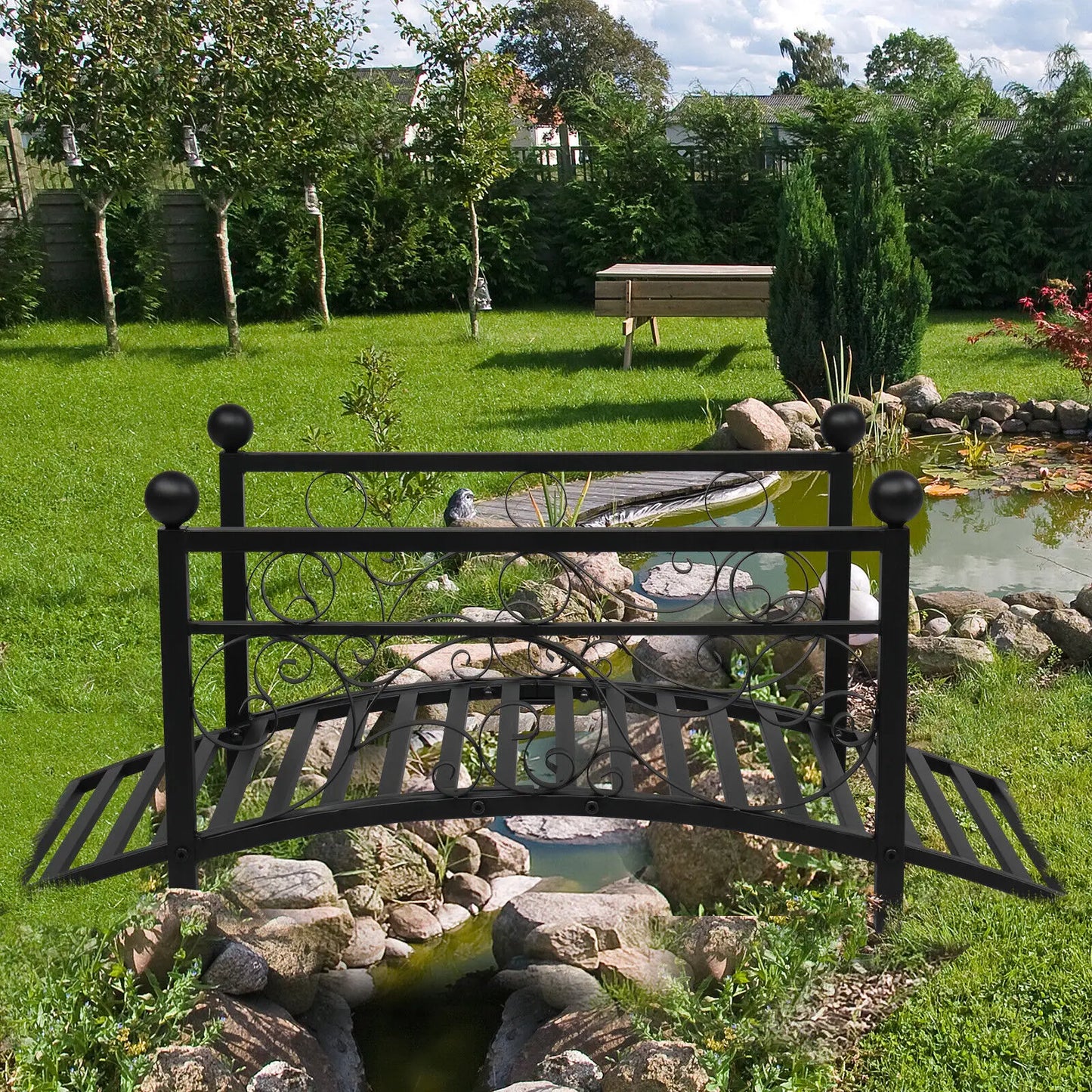 Outdoor Metal Garden Bridge