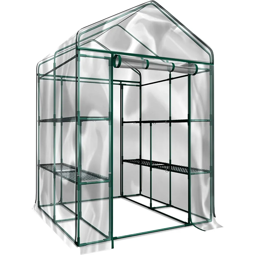 Greenhouse - Walk in Greenhouse with 8 Sturdy Shelves