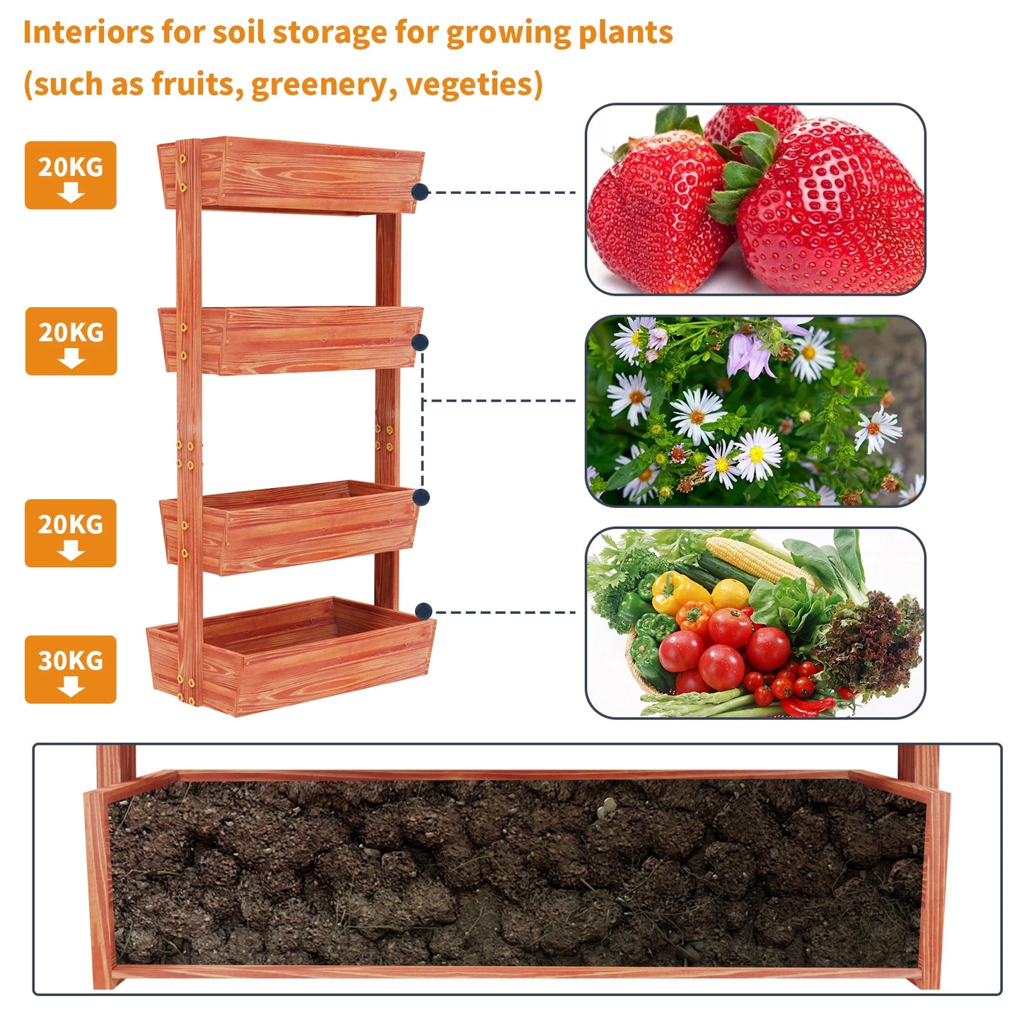 4-Tier Raised Garden Bed