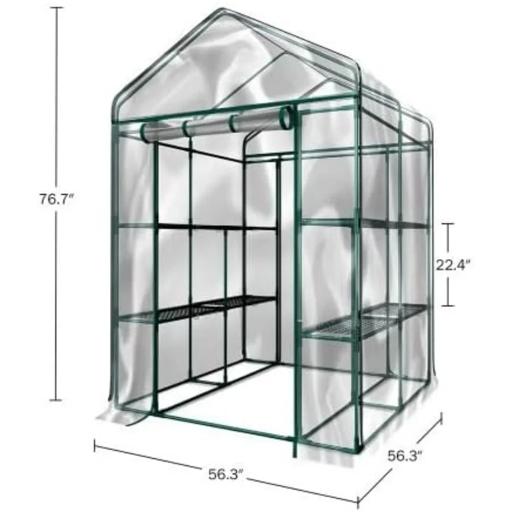 Greenhouse - Walk in Greenhouse with 8 Sturdy Shelves